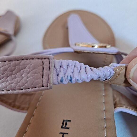 Sasha Women's Jenny 2 Thong Sandals Size 11 Faux Leather Lavender - Picture 8 of 11